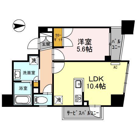 リベラーレ中野(1LDK/7階)の間取り写真