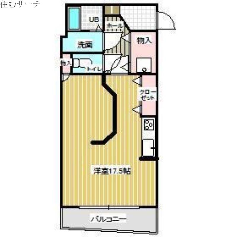 大安ヒルズ(ワンルーム/1階)の間取り写真