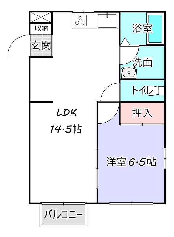 サンファースト(1LDK/1階)の間取り写真