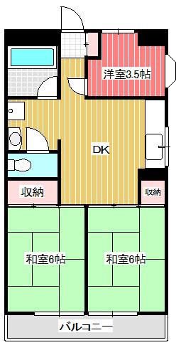 ルミナール和希(3DK/4階)の間取り写真