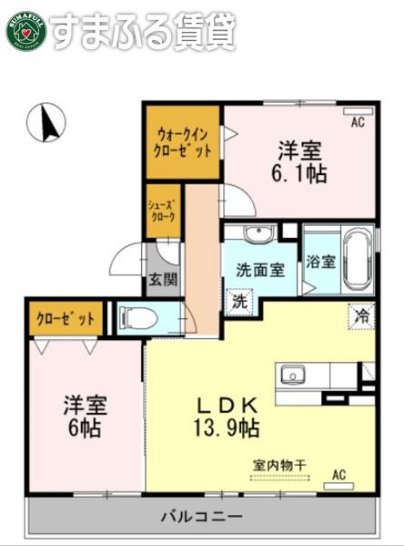 サクセスV(2LDK/3階)の間取り写真