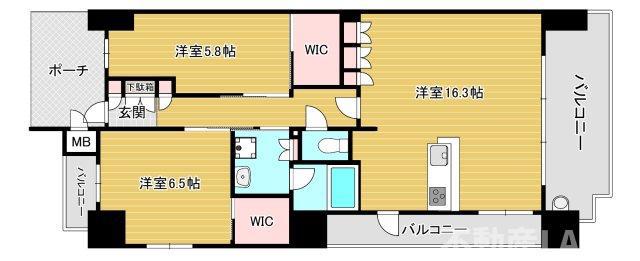 グランアッシュ大正ステーションフロント(2LDK/10階)の間取り写真
