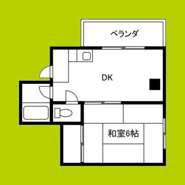平野ビレッジPARTI(1DK/5階)の間取り写真