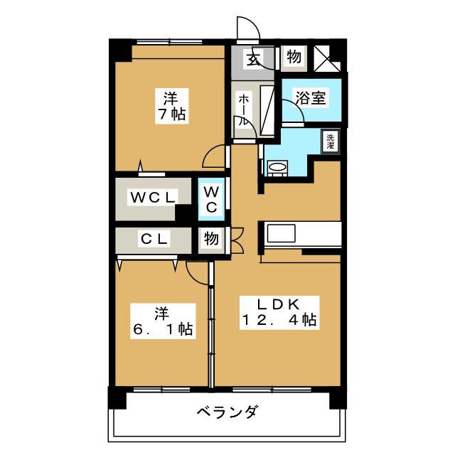 PALAIS ROBERT(2LDK/3階)の間取り写真