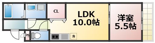 フジパレス城東諏訪I番館(1LDK/1階)の間取り写真