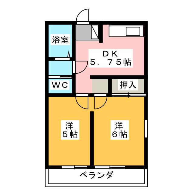 中野コーポラス(2DK/2階)の間取り写真