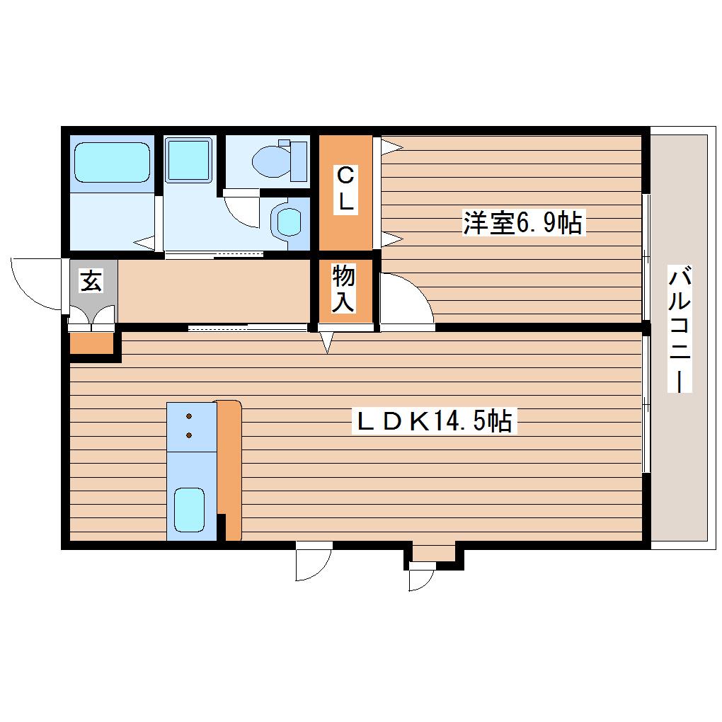 ライフコート18A(1LDK/1階)の間取り写真