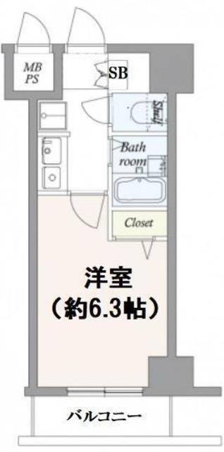 菱和パレス明大前壱番館(1K/2階)の間取り写真