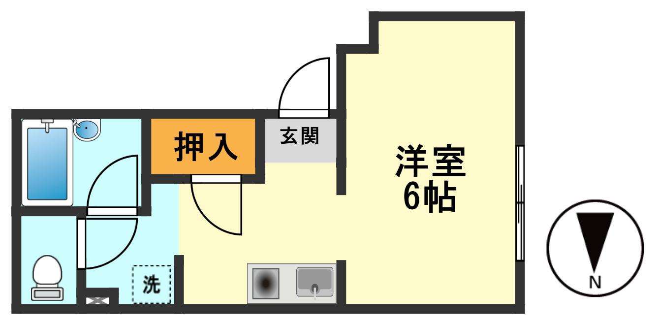 グレースタウンB(ワンルーム/3階)の間取り写真