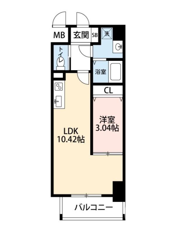 リアライズ堺宿院(1LDK/1階)の間取り写真