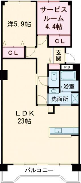 藤和さやまハイタウンB棟(1SLDK/16階)の間取り写真