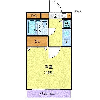 ラカータ川越(1K/3階)の間取り写真