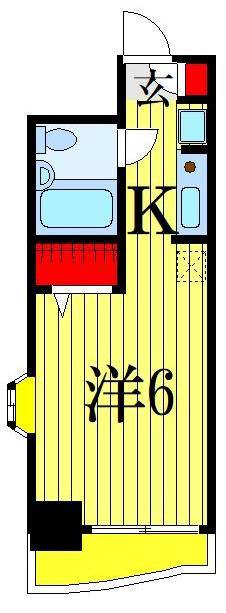 ベルシェ船橋ラマージュ(1K/5階)の間取り写真