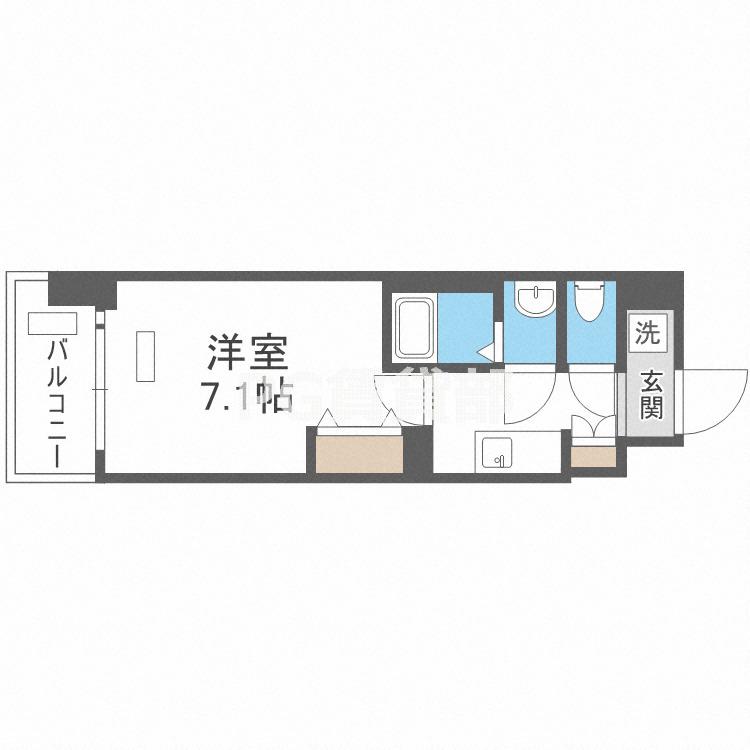 フォーリアライズ大正ソーレ(1K/8階)の間取り写真