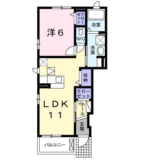 プラスターナ(1LDK/1階)の間取り写真