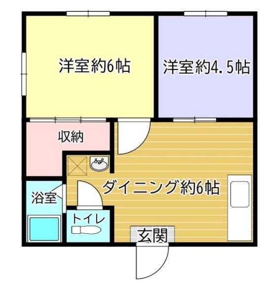 ハイツプリマベーラ(2DK/2階)の間取り写真