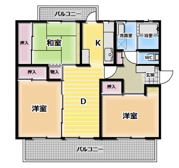 京都東山406棟(3DK/2階)の間取り写真