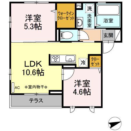 プランドールZ(2LDK/1階)の間取り写真