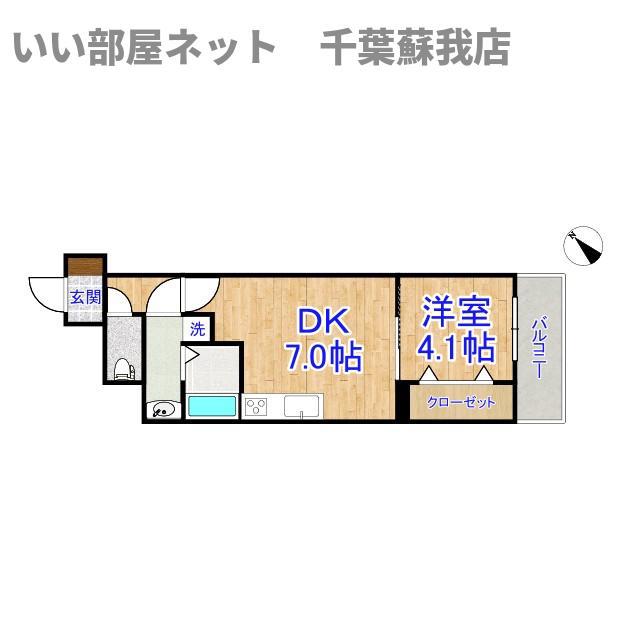 MADER(1DK/9階)の間取り写真