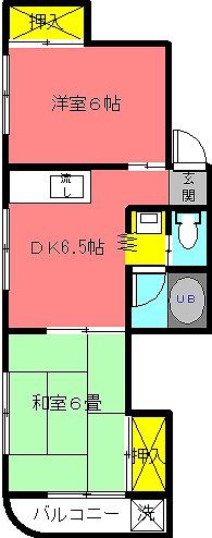 ヴィンテージ(2DK/2階)の間取り写真
