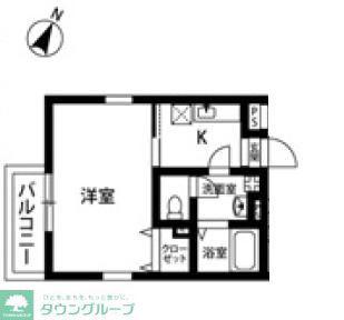 アムールKY(1K/1階)の間取り写真