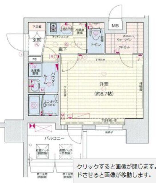 プレサンス丸の内アデル(1K/12階)の間取り写真