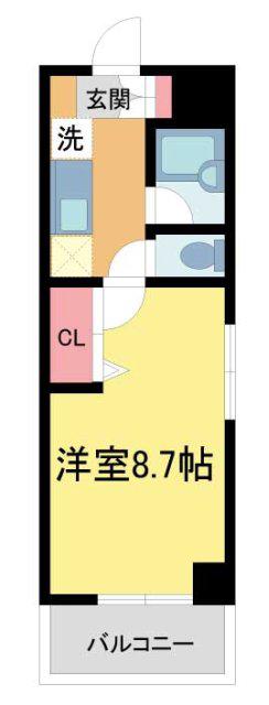 エスペランサ御影III(1K/2階)の間取り写真