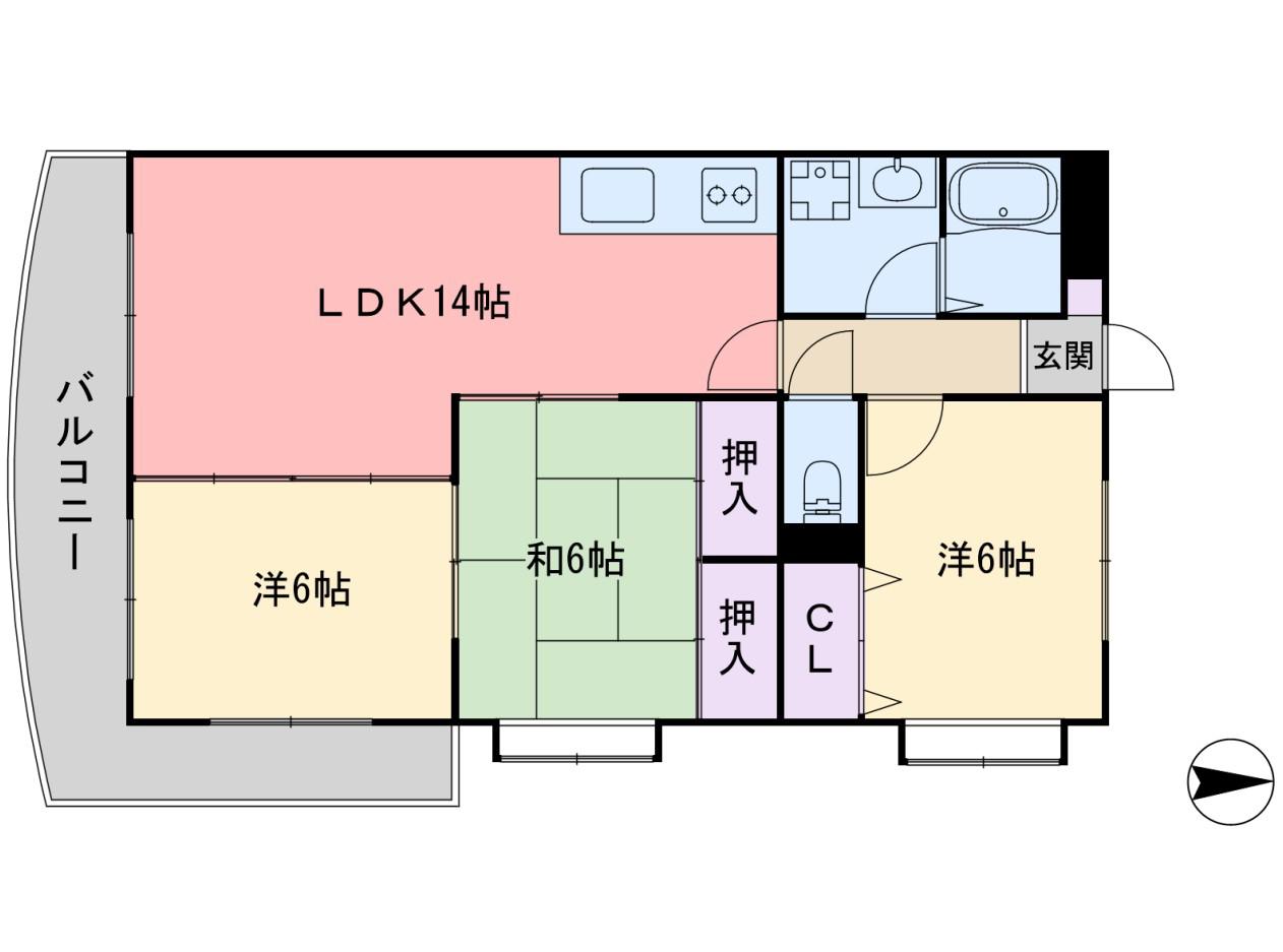 ライフステージY&M(3LDK/4階)の間取り写真