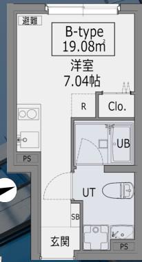 HEUREUX西日暮里(ワンルーム/4階)の間取り写真