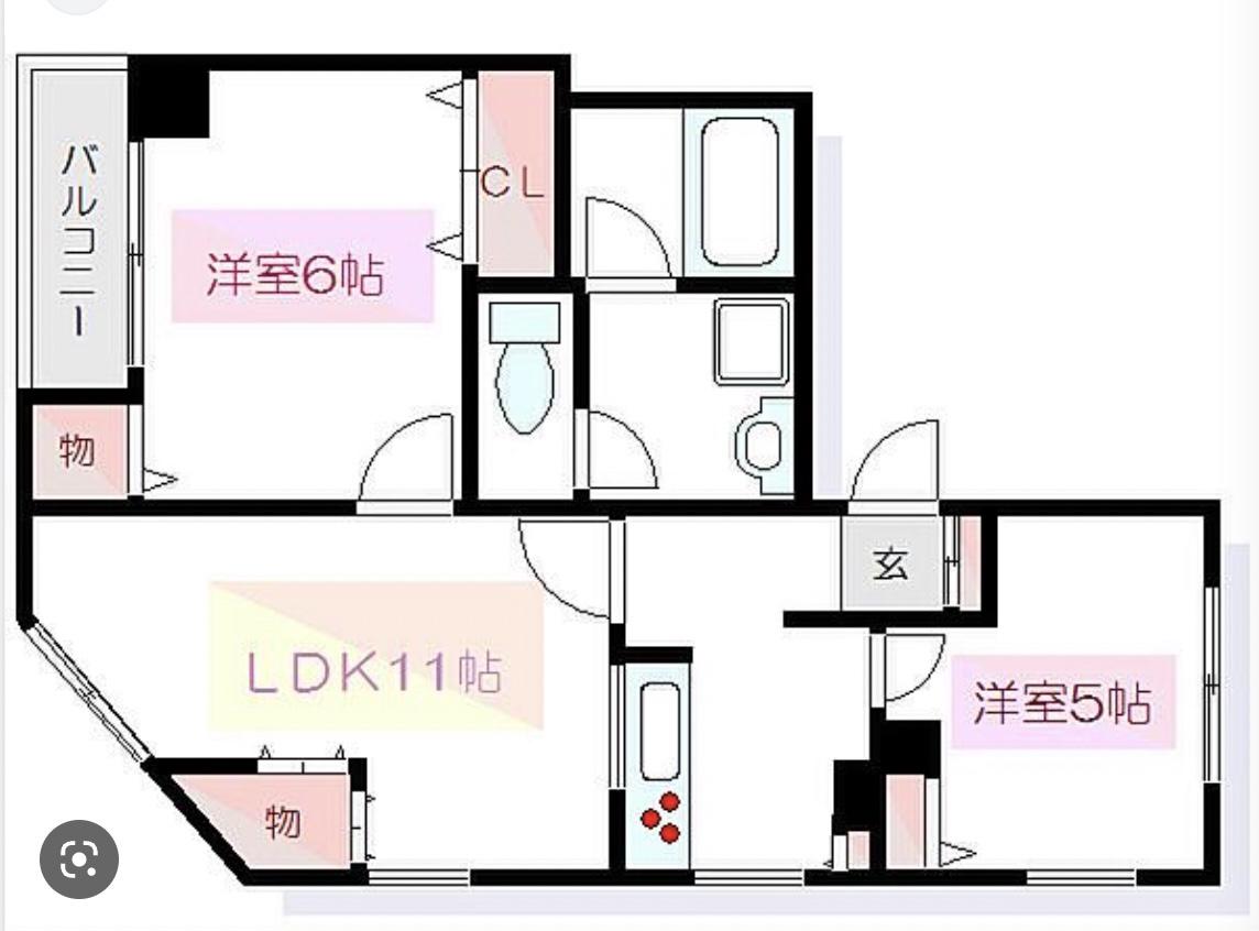 フェアロージェ錦糸町(2LDK/6階)の間取り写真