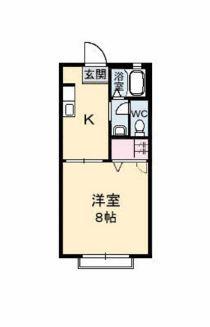 カーサクレールA(1K/2階)の間取り写真