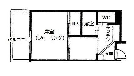 カサ クレモナ西館(1K/4階)の間取り写真