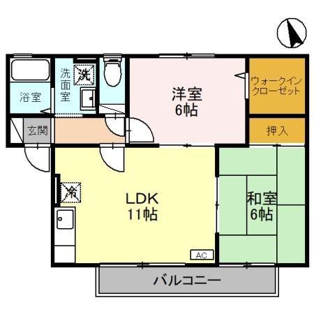 VIVRE EST(2LDK/2階)の間取り写真