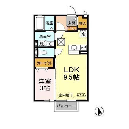 ソレイユ・レバン(1LDK/1階)の間取り写真