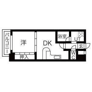 DOMUS21(1DK/2階)の間取り写真