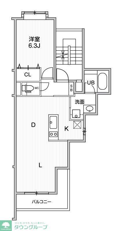 コスモリード練馬豊玉北(1LDK/2階)の間取り写真