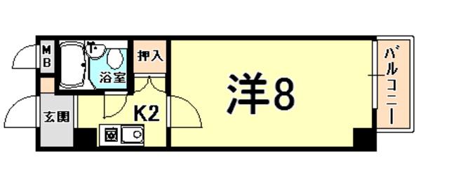 アメニティ武庫川(1K/3階)の間取り写真