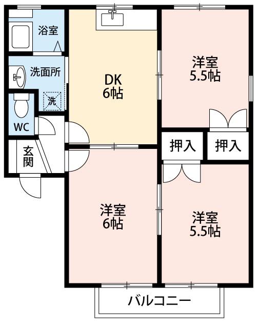 エル鈴木(3DK/2階)の間取り写真