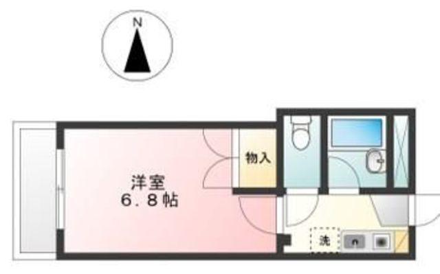 プランセスK2(1K/4階)の間取り写真