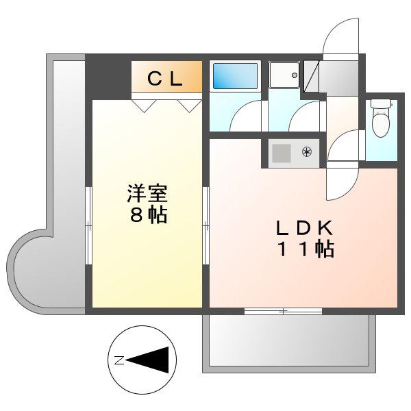 メゾンエトワール(1LDK/11階)の間取り写真