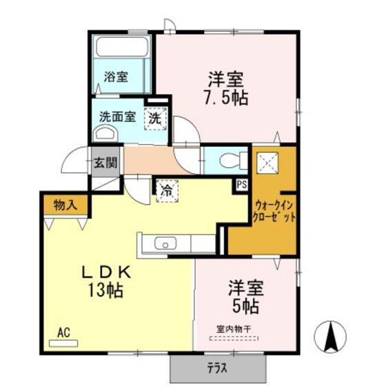 エミネンスイーストセブン(2LDK/1階)の間取り写真