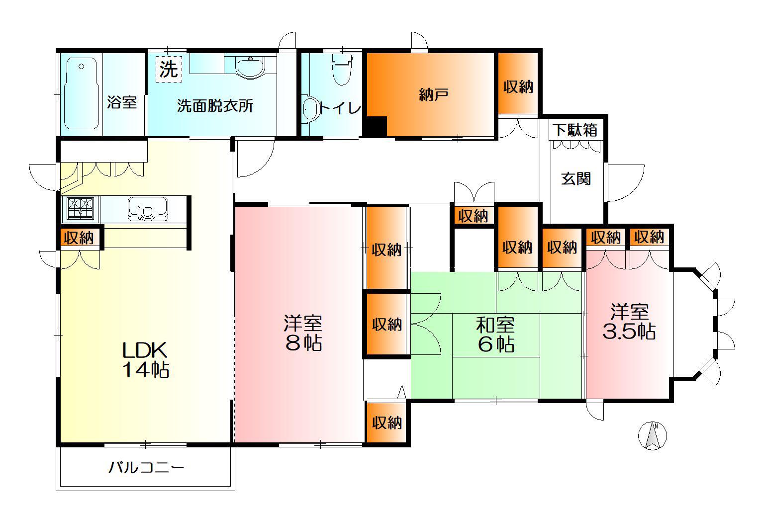 ハイツ・ストーク(3SLDK/1階)の間取り写真