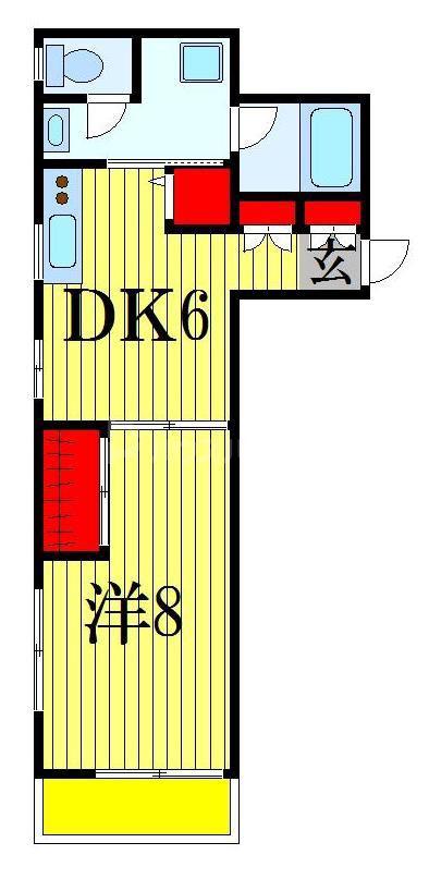 スマイルガーデン柏井(1DK/2階)の間取り写真