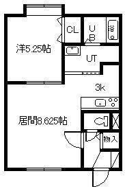 CURRENT VILLA(1LDK/2階)の間取り写真