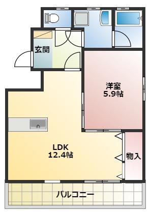 フォレストハウスII(1LDK/3階)の間取り写真