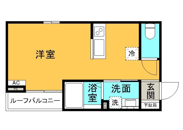 ヒゼキヤ五反野(1K/3階)の間取り写真