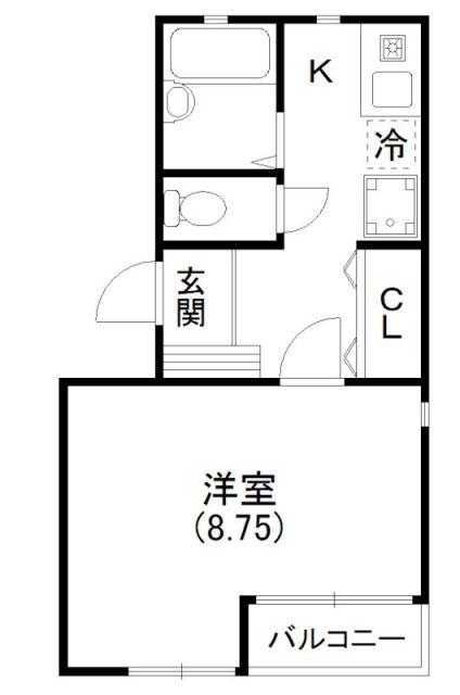 ユーフォルム(1K/2階)の間取り写真