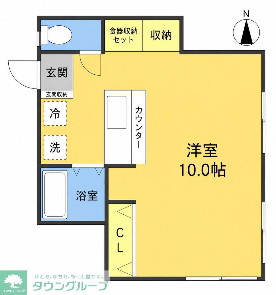 三金コーポ(ワンルーム/2階)の間取り写真