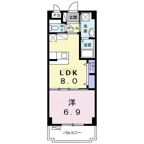 ソレイユ ショー(1LDK/2階)の間取り写真