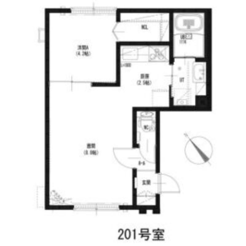 ルミエール PARCO(1LDK/2階)の間取り写真